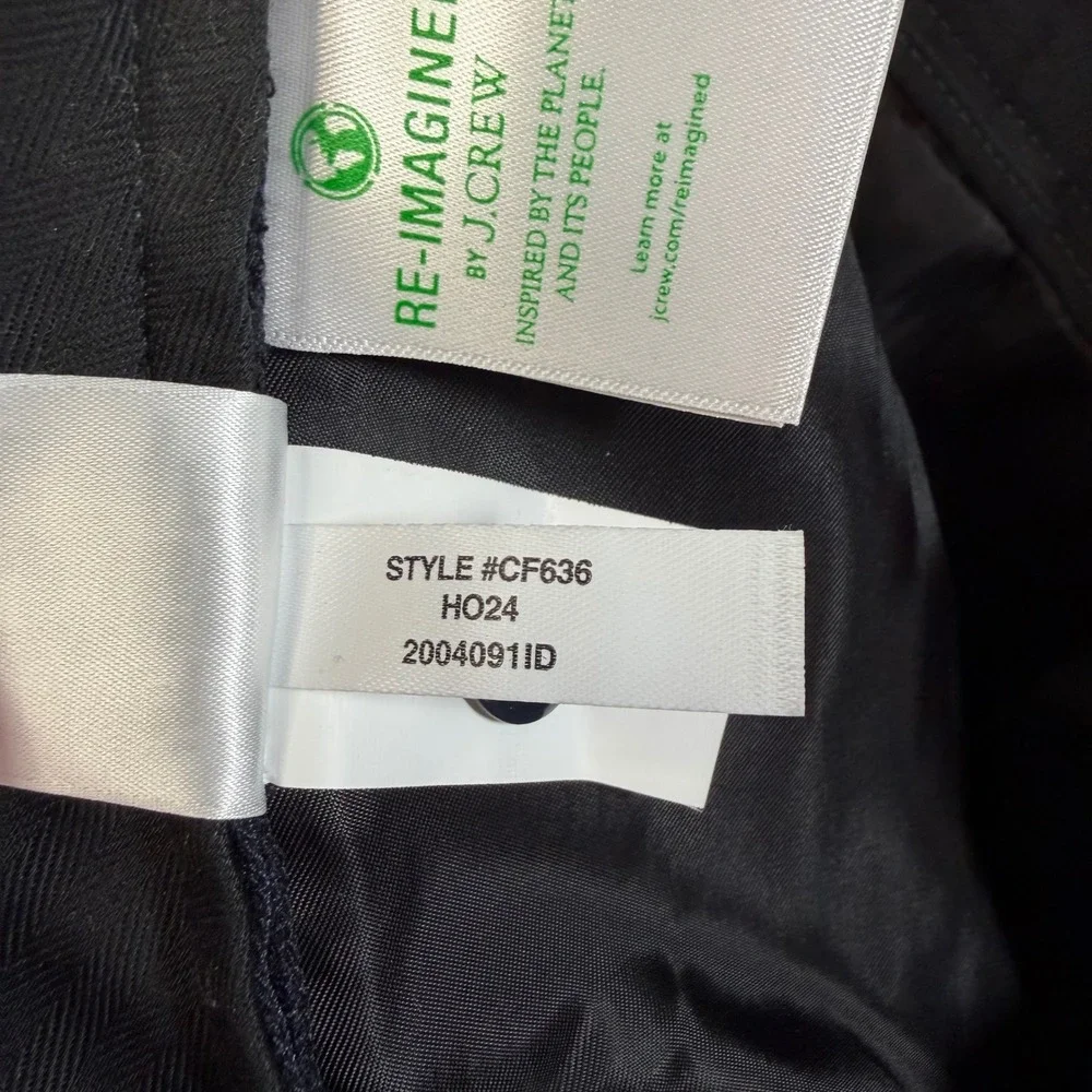J.Crew Mens Re-Imagined Wool Blend Slim Dress Pants Navy Blue 34x30 CF636